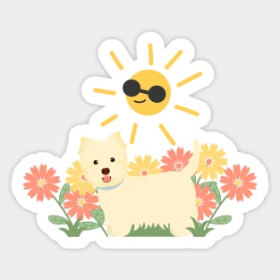 Happy West Highland White Terrier in the Sunshine Sticker